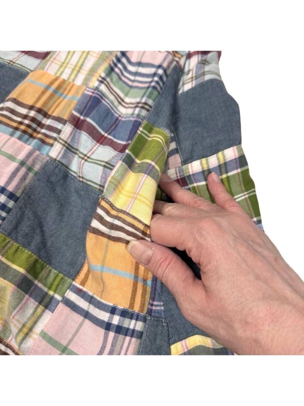 Vintage Y2K Tommy Hilfiger Madras Plaid Patchwork Sundress 2 Cottage - Picture 11 of 15